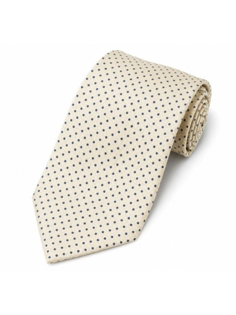 Emilio Vasari The Rack Yellow Cream Polka Dot Silk Tie Italy Necktie 3.75” Wide